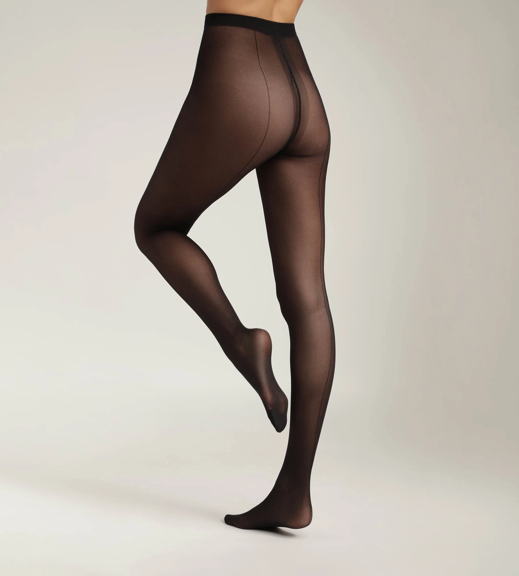 Collant femme en résille avec trait contrasté Noir Dim Style