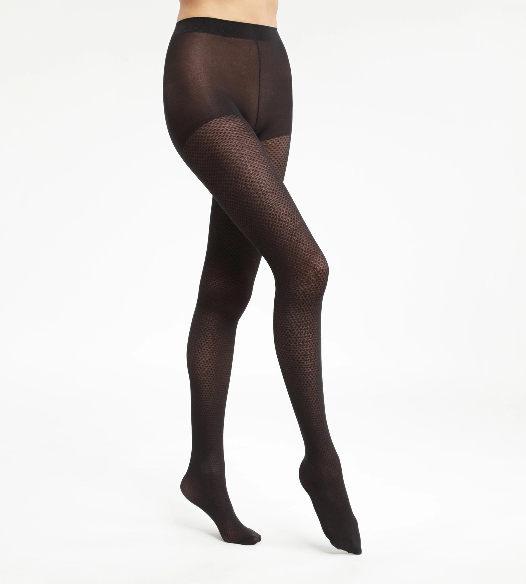 Collant transparent femme à motifs losanges Noir Dim Style