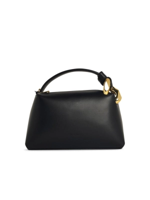 'Corner' Black Leather Bag