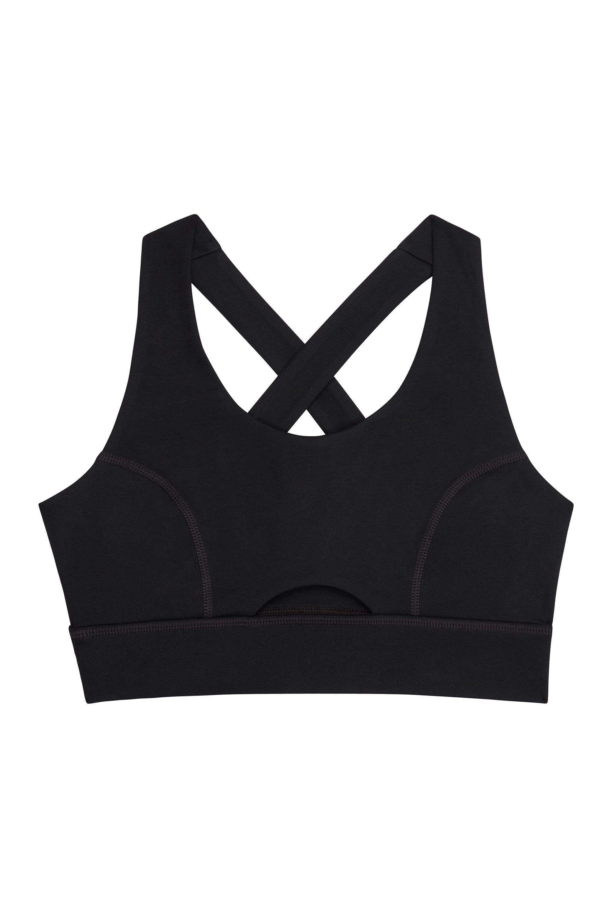 Cross Back Bra Black