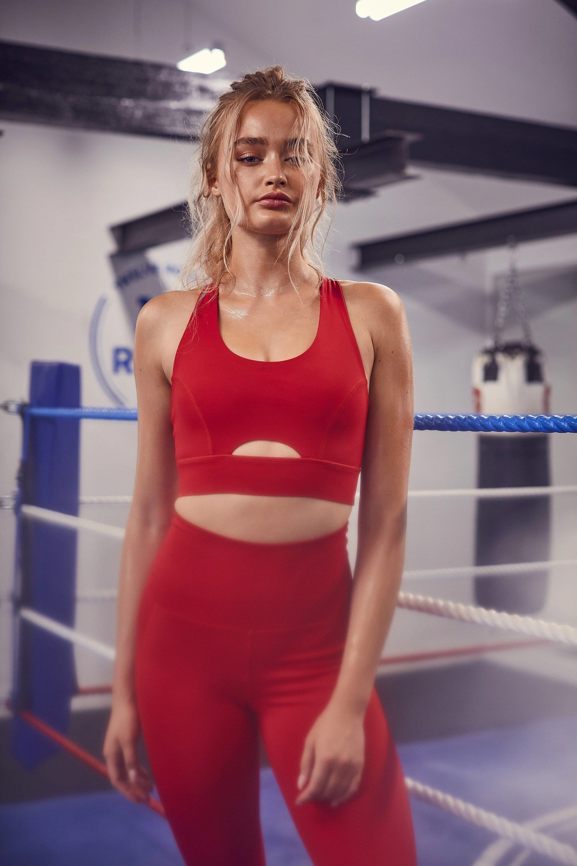 Cross Back Bra Red