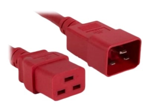 ENET - Power extension cable - IEC 60320 C19 to IEC 60320 C20 - 250 V - 12 ft - red C19C20-RD-12F-ENC