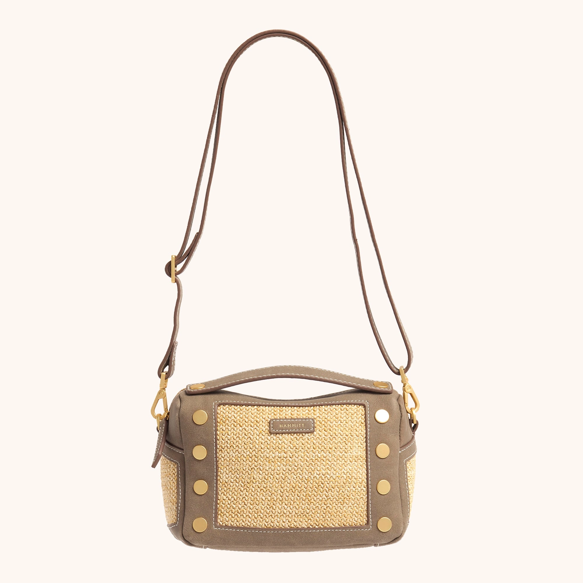 Evan Crossbody | Pewter Raffia/Brushed Gold | Sml