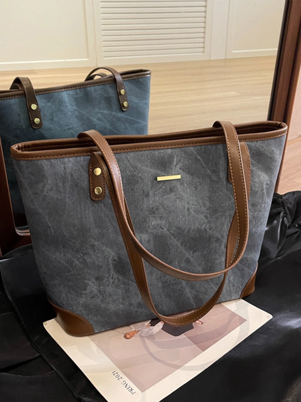Fashion Textured Large Capacity Tote Shoulder Bag