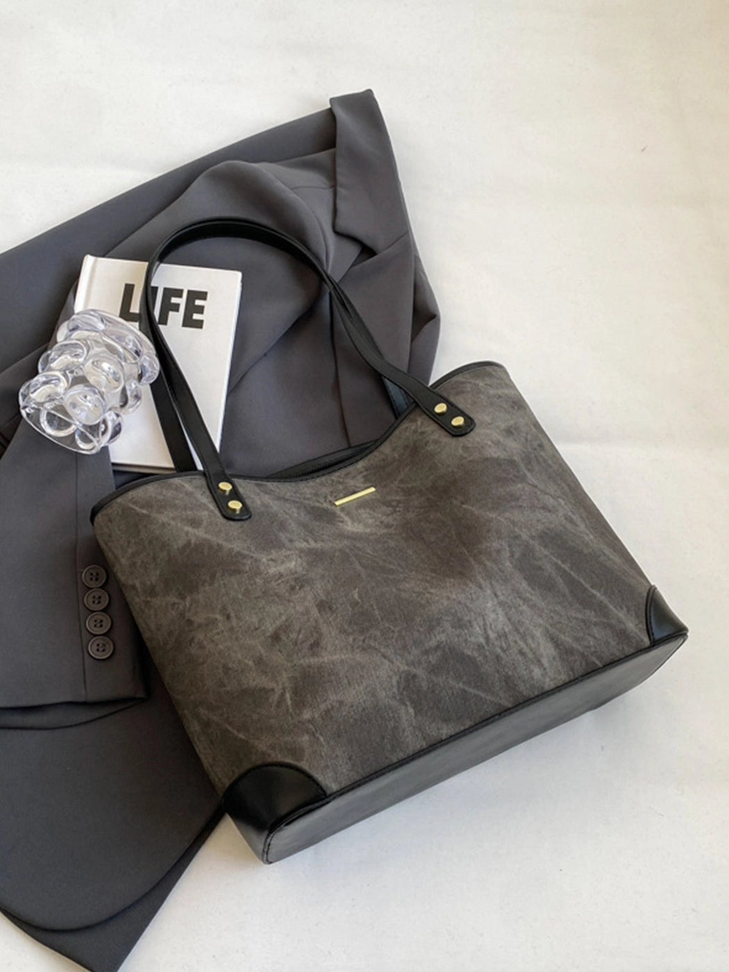 Fashion Textured Large Capacity Tote Shoulder Bag