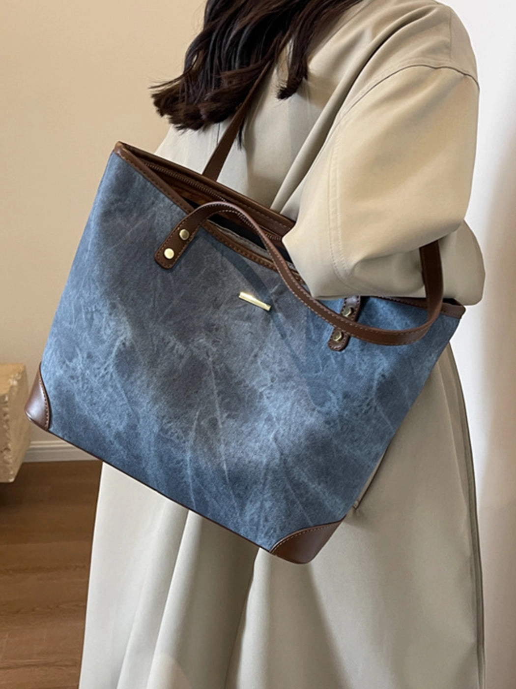 Fashion Textured Large Capacity Tote Shoulder Bag