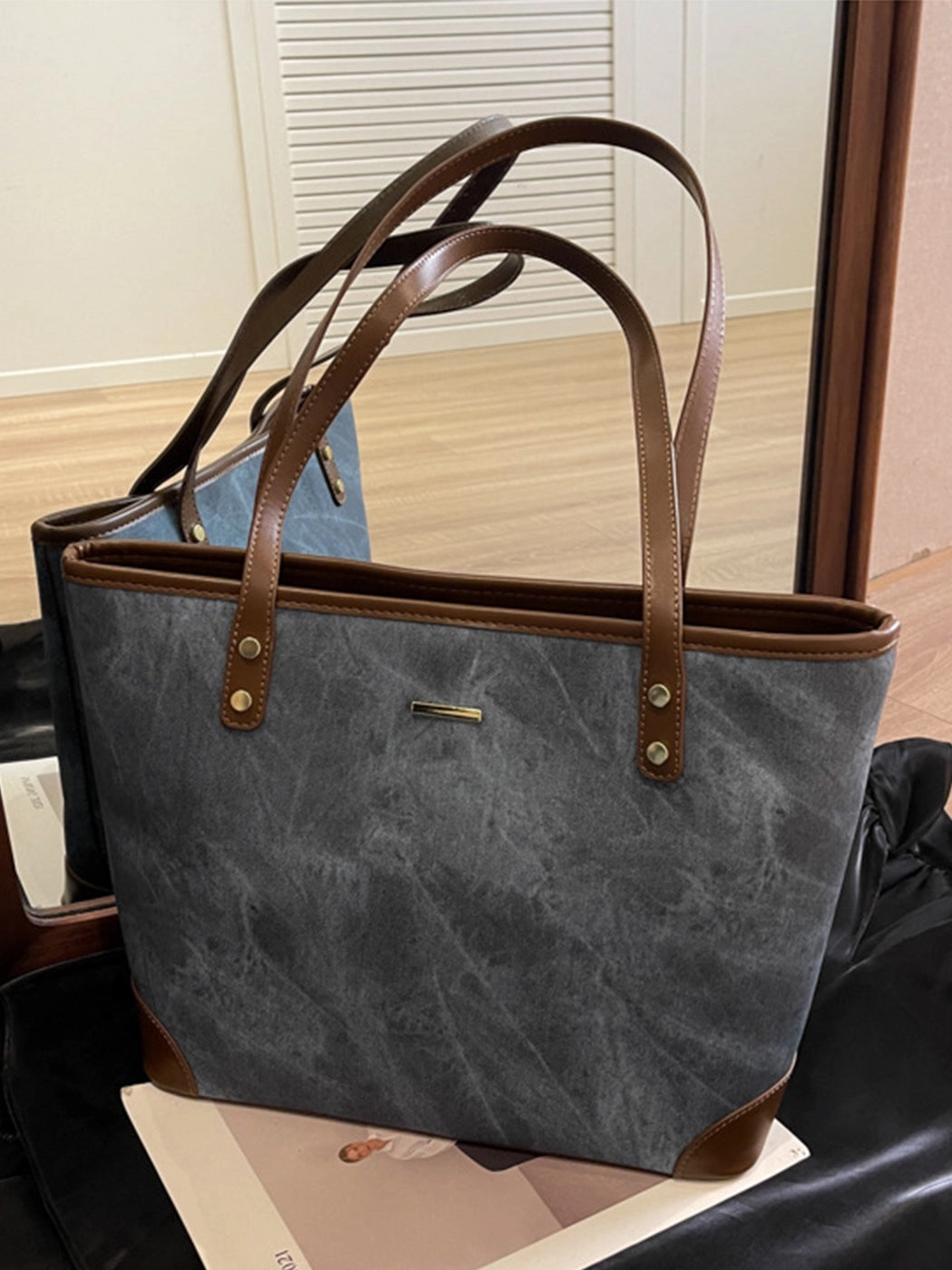 Fashion Textured Large Capacity Tote Shoulder Bag