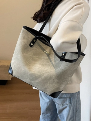 Fashion Textured Large Capacity Tote Shoulder Bag