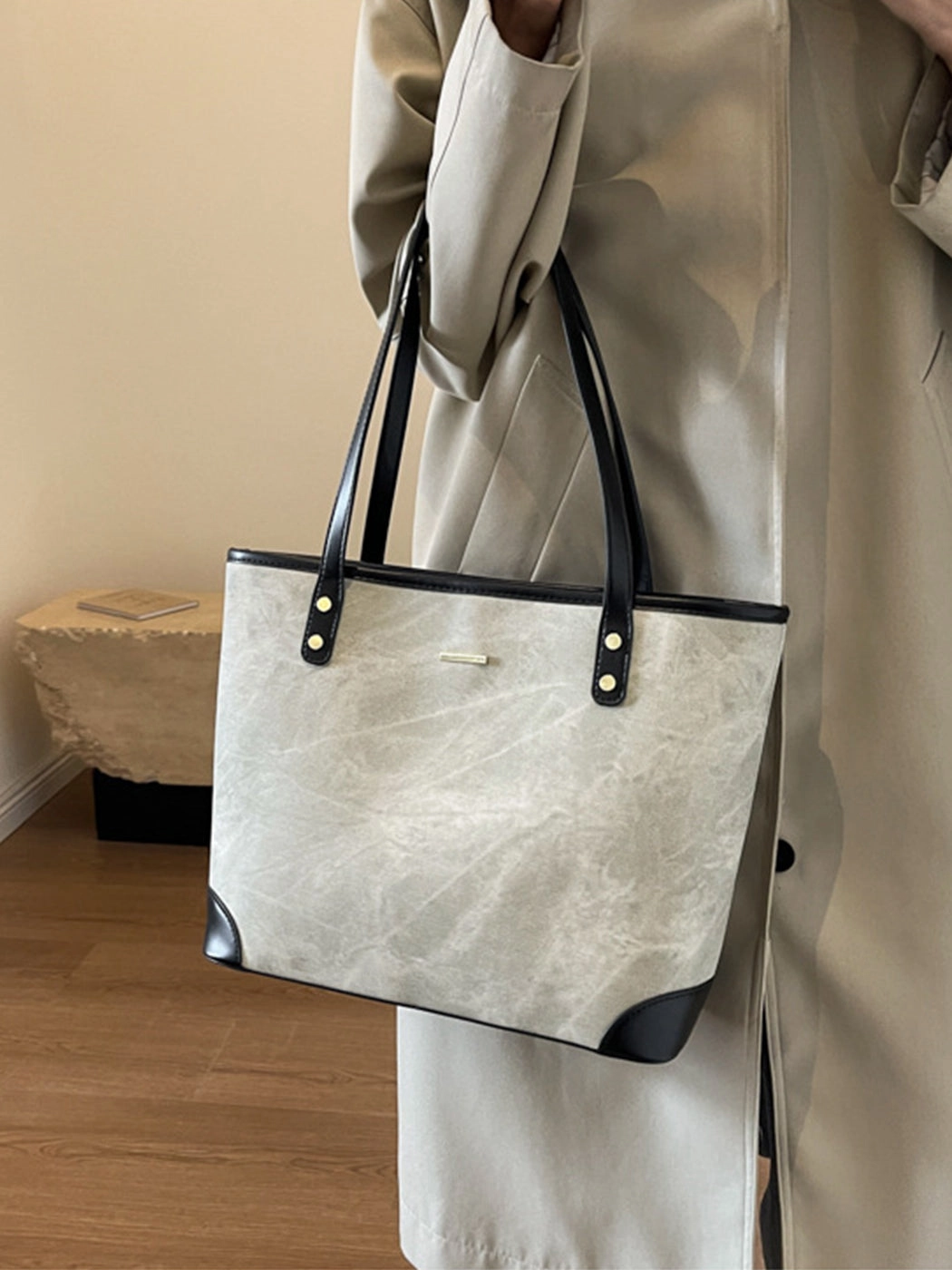 Fashion Textured Large Capacity Tote Shoulder Bag