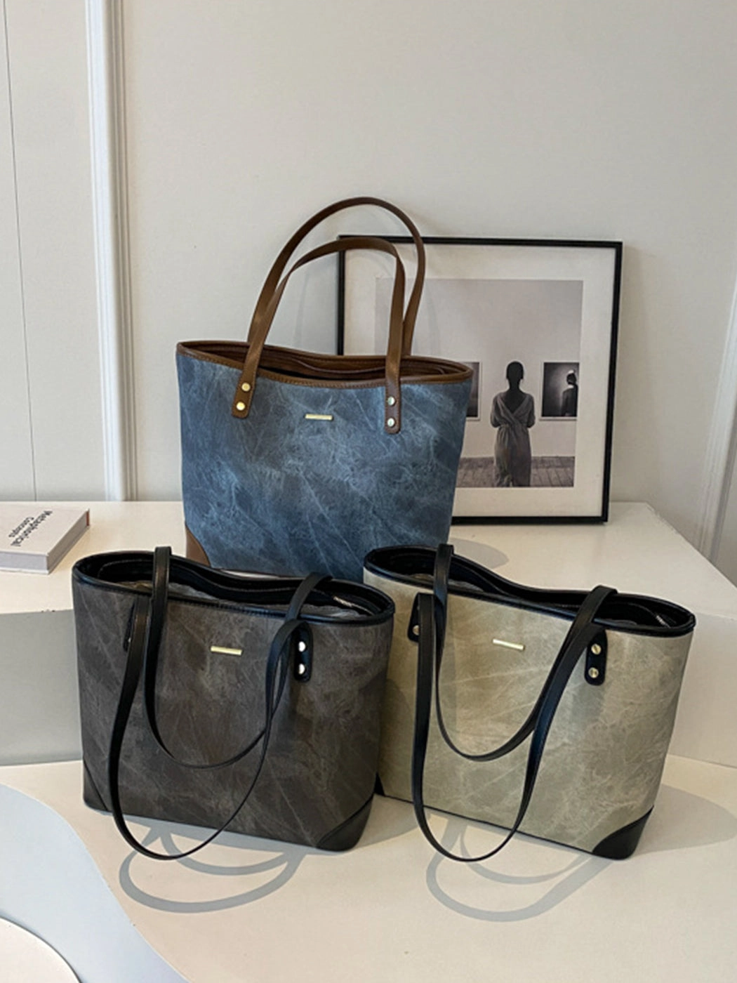Fashion Textured Large Capacity Tote Shoulder Bag