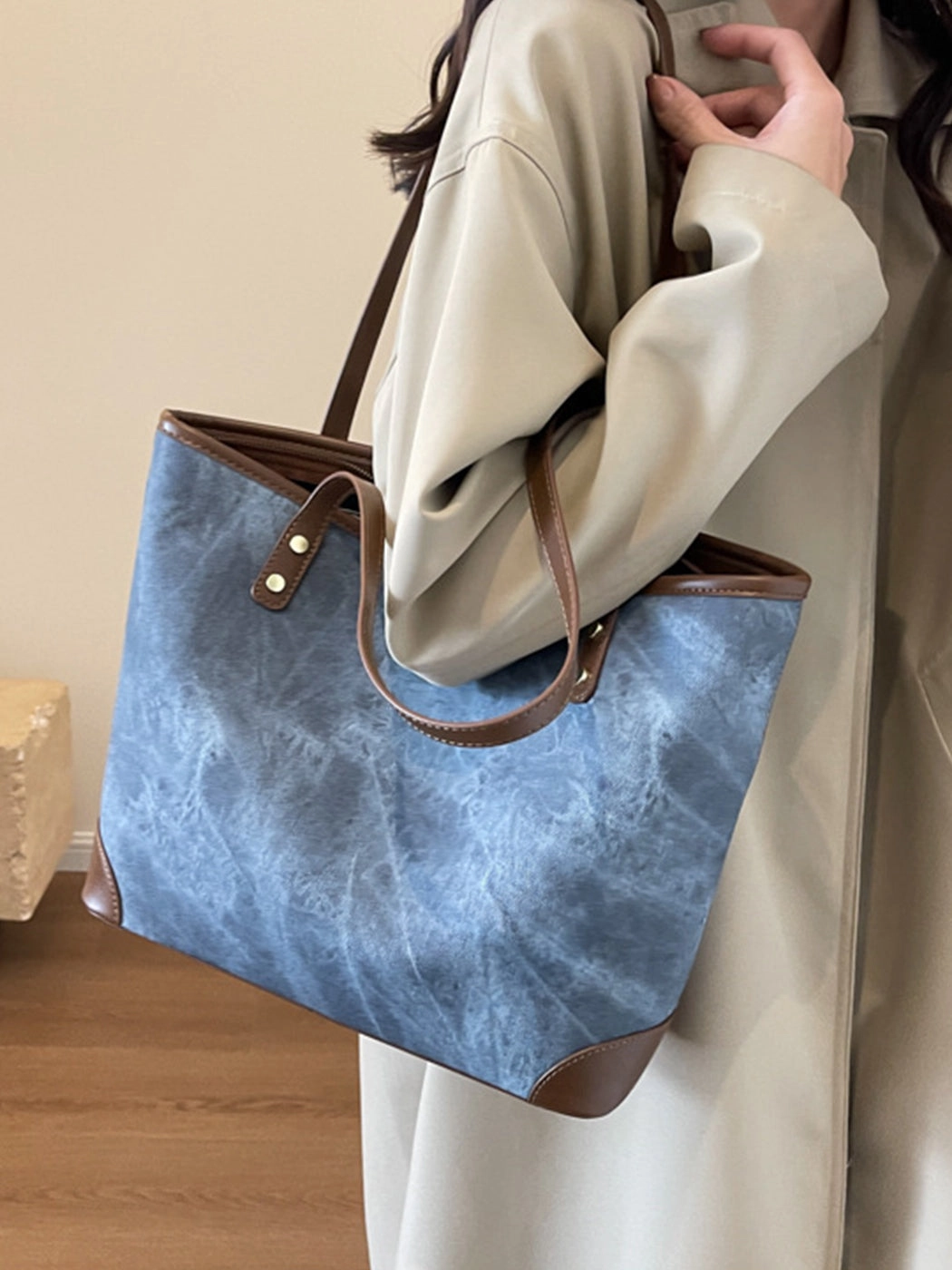 Fashion Textured Large Capacity Tote Shoulder Bag
