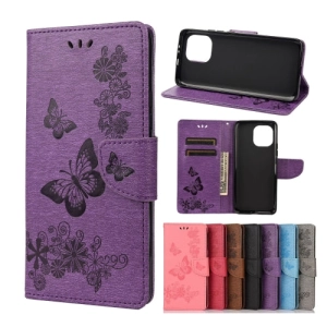 For Xiaomi Mi 11 Vintage Embossed Floral Butterfly Pattern Horizontal Flip Leather Case with Card