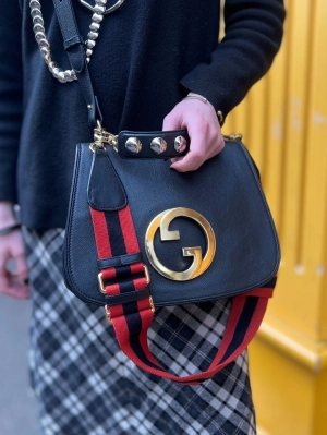 Gucci Black Leather Blondie Satchel
