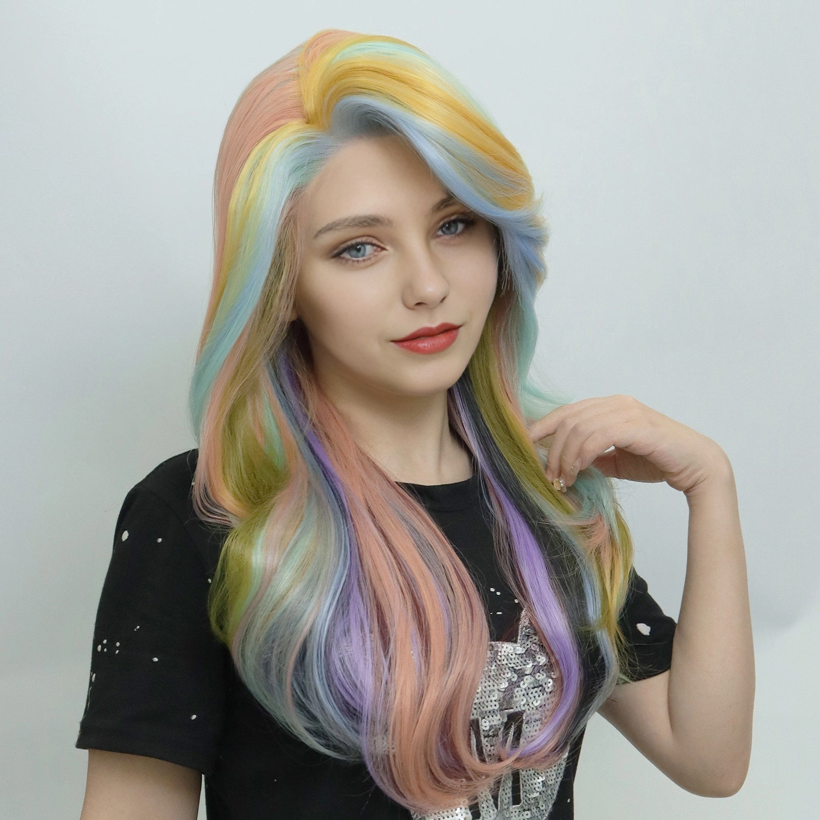 IMstyle Doreen Glueless 13*3 free parting with colorful color and layer wavy style