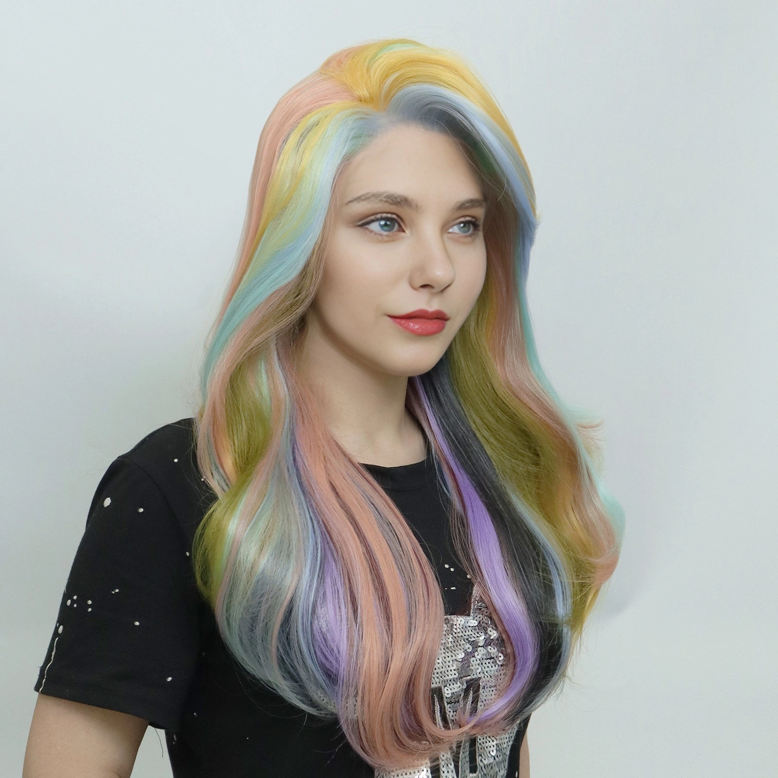 IMstyle Doreen Glueless 13*3 free parting with colorful color and layer wavy style