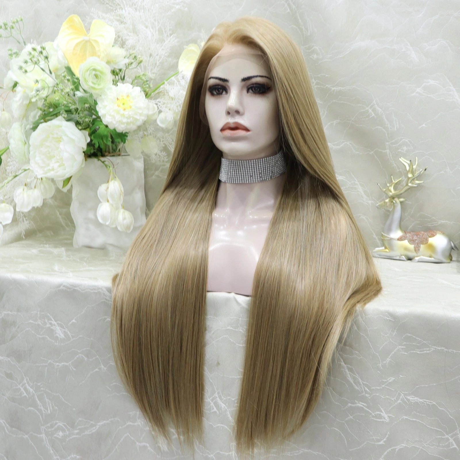 IMstyle Gracie Full lace Silky wigs 28 inches natural color straight style daily lace fronts wigs