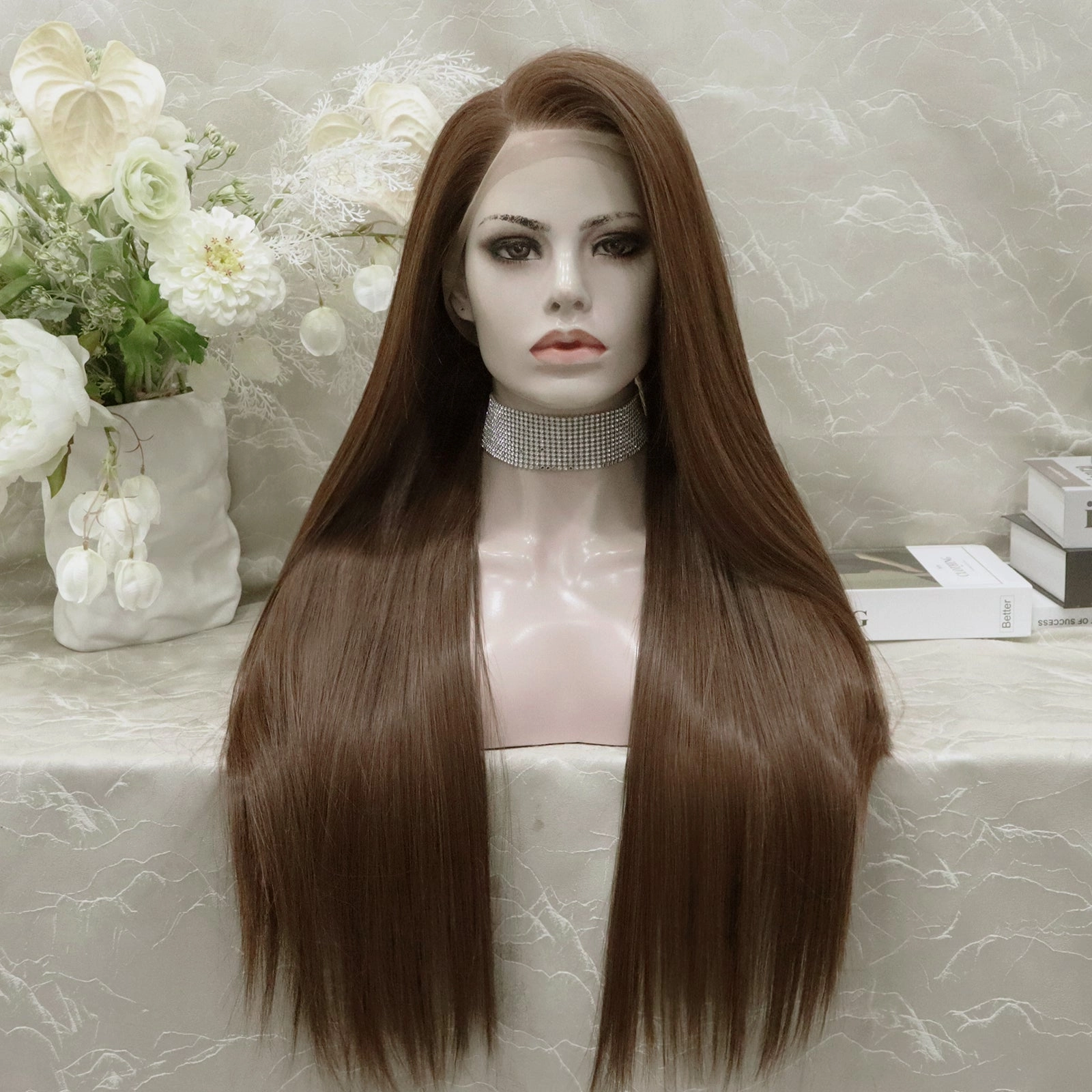 IMstyle Gracie Full lace Silky wigs 28 inches natural color straight style daily lace fronts wigs