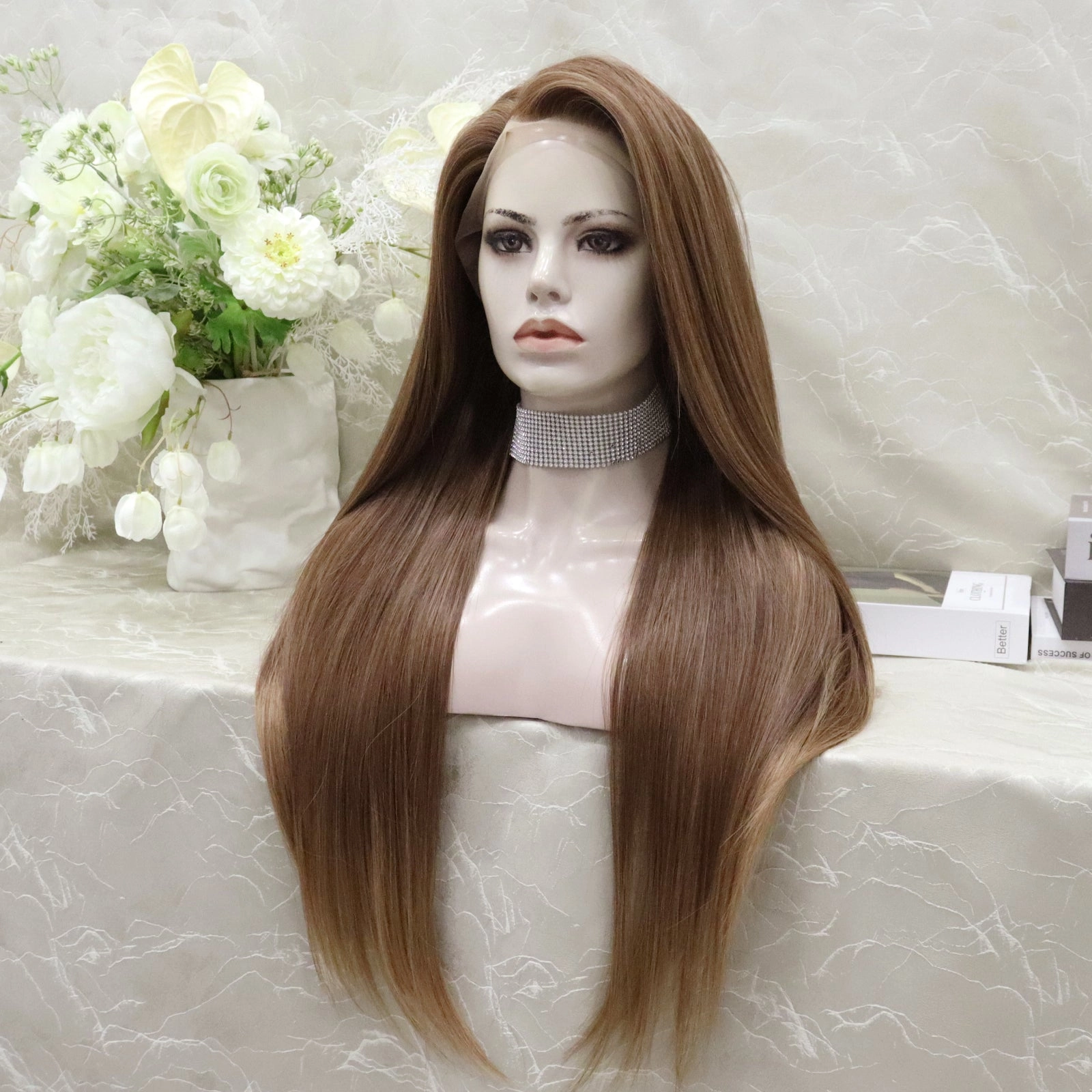 IMstyle Gracie Full lace Silky wigs 28 inches natural color straight style daily lace fronts wigs