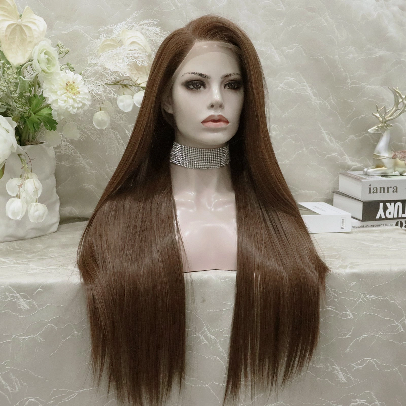 IMstyle Gracie Full lace Silky wigs 28 inches natural color straight style daily lace fronts wigs