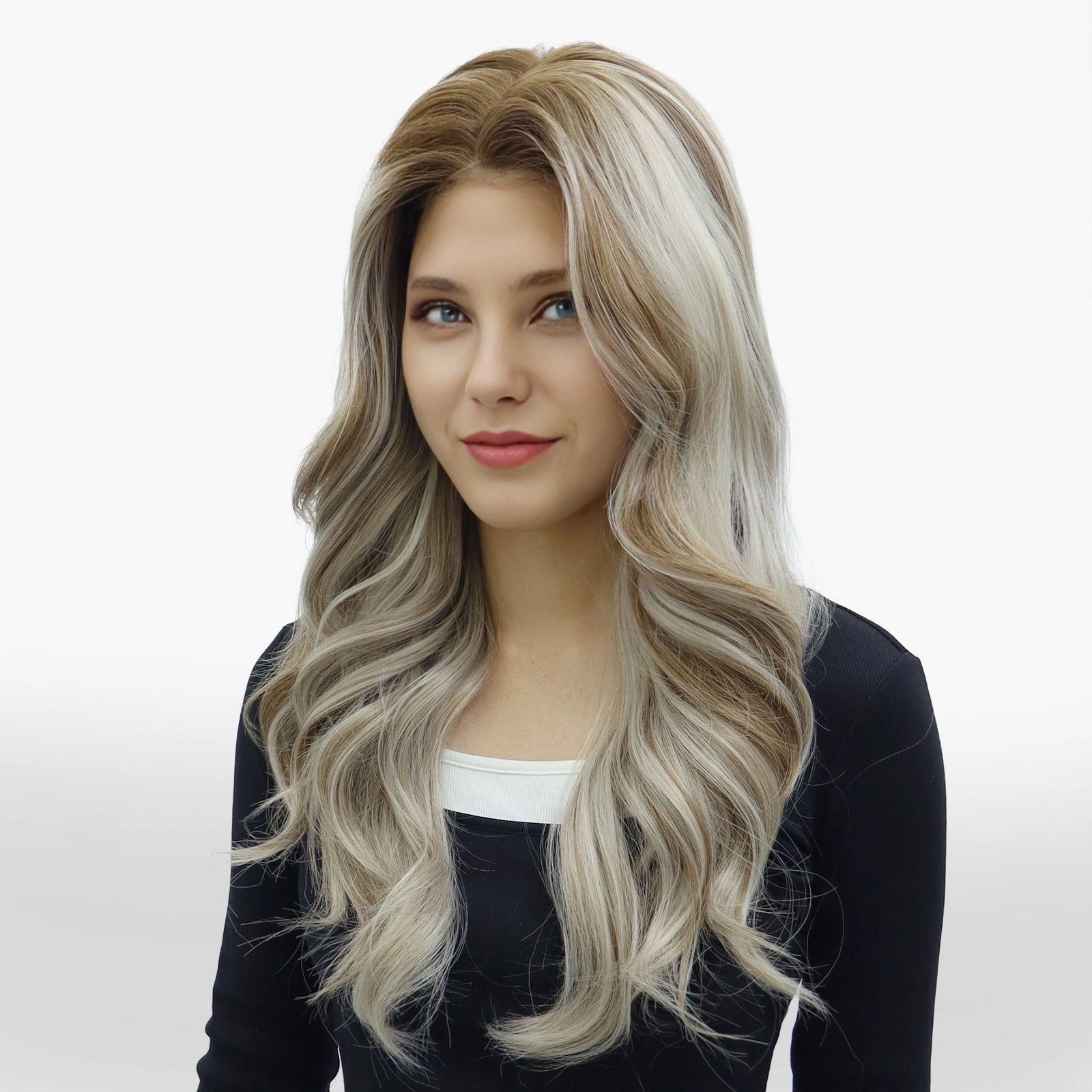 IMstyle Rachael 26inches Layer cut Ashy blonde warm Tone 13*6 free Parting lace Front Wig