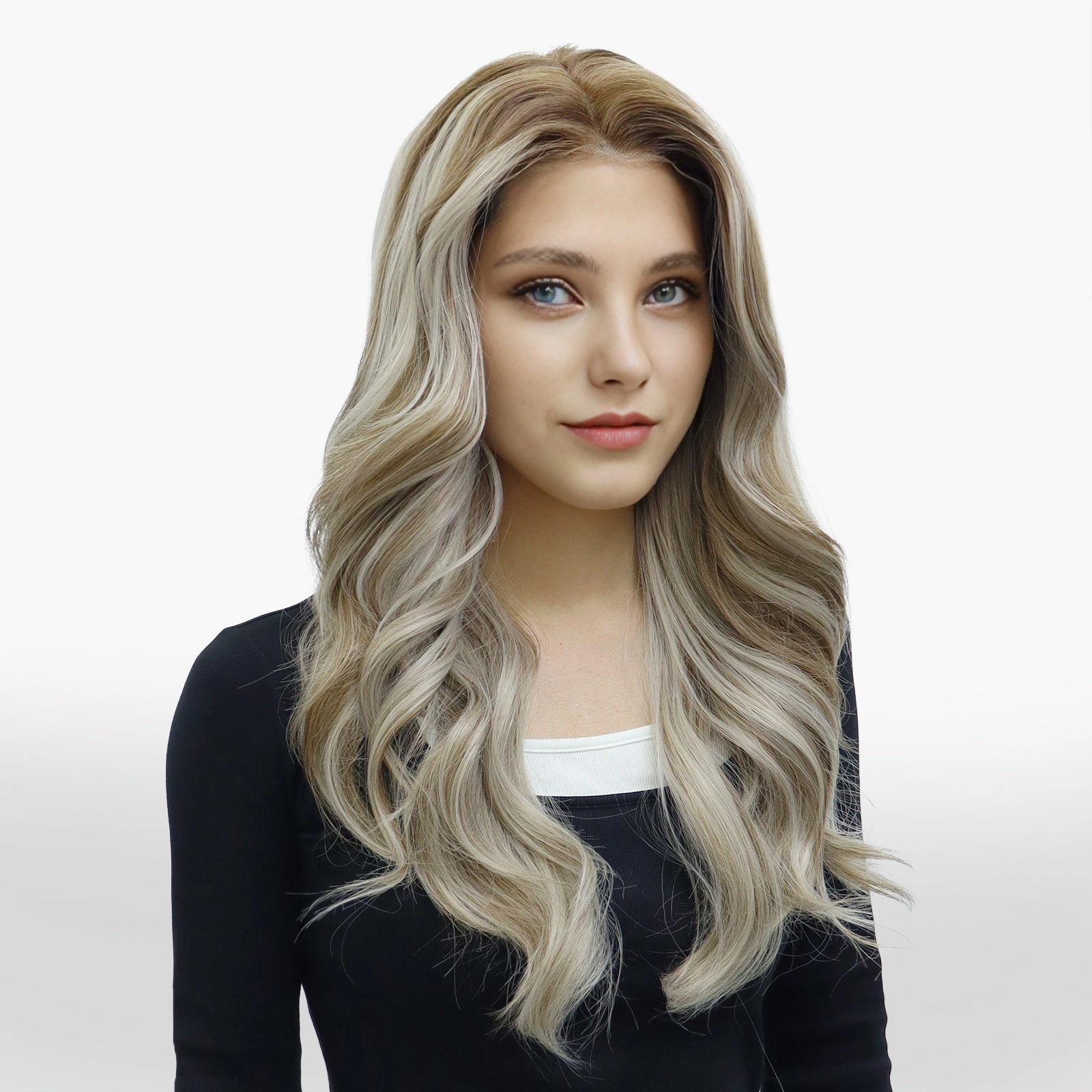 IMstyle Rachael 26inches Layer cut Ashy blonde warm Tone 13*6 free Parting lace Front Wig