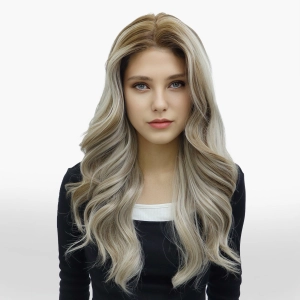 IMstyle Rachael 26inches Layer cut Ashy blonde warm Tone 13*6 free Parting lace Front Wig