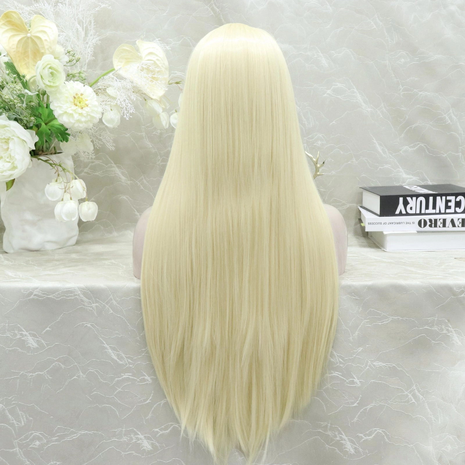 IMstyle Stephanie one single color Blonde 30 inches straight style 13*3 free parting wigs Blonde
