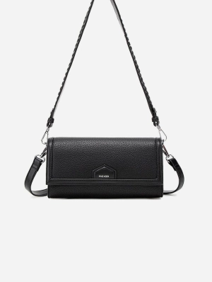 Krista Vegan Leather  Shoulder Bag | Black Pebbled