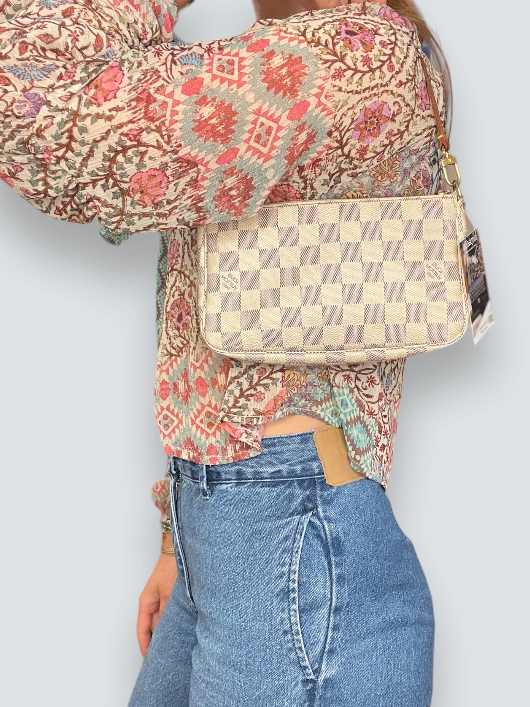 Louis Vuitton Canvas Pochette Azur Handbag
