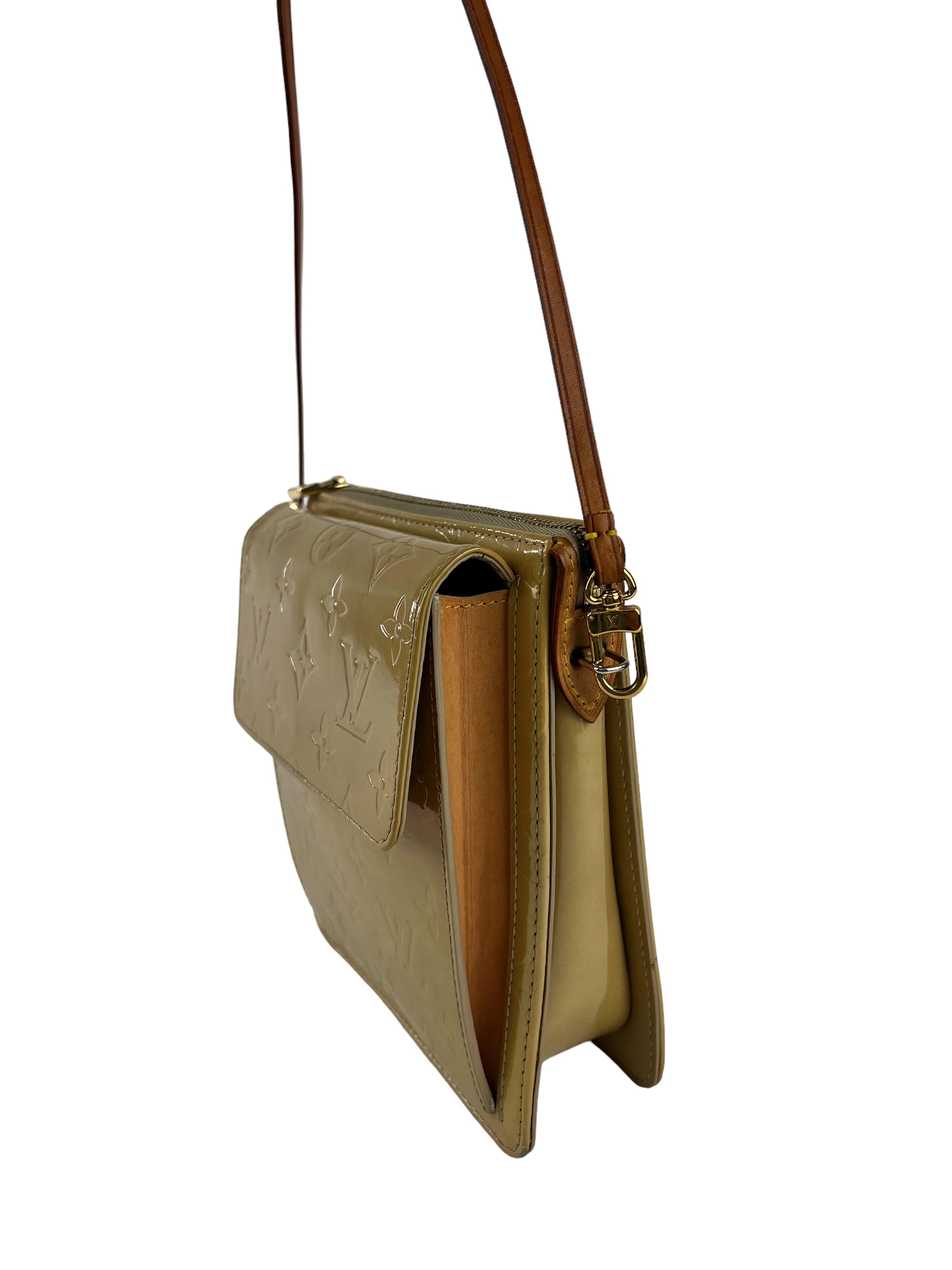 Louis Vuitton Cream / Champagne Vernis Leather Mott Shoulder Bag
