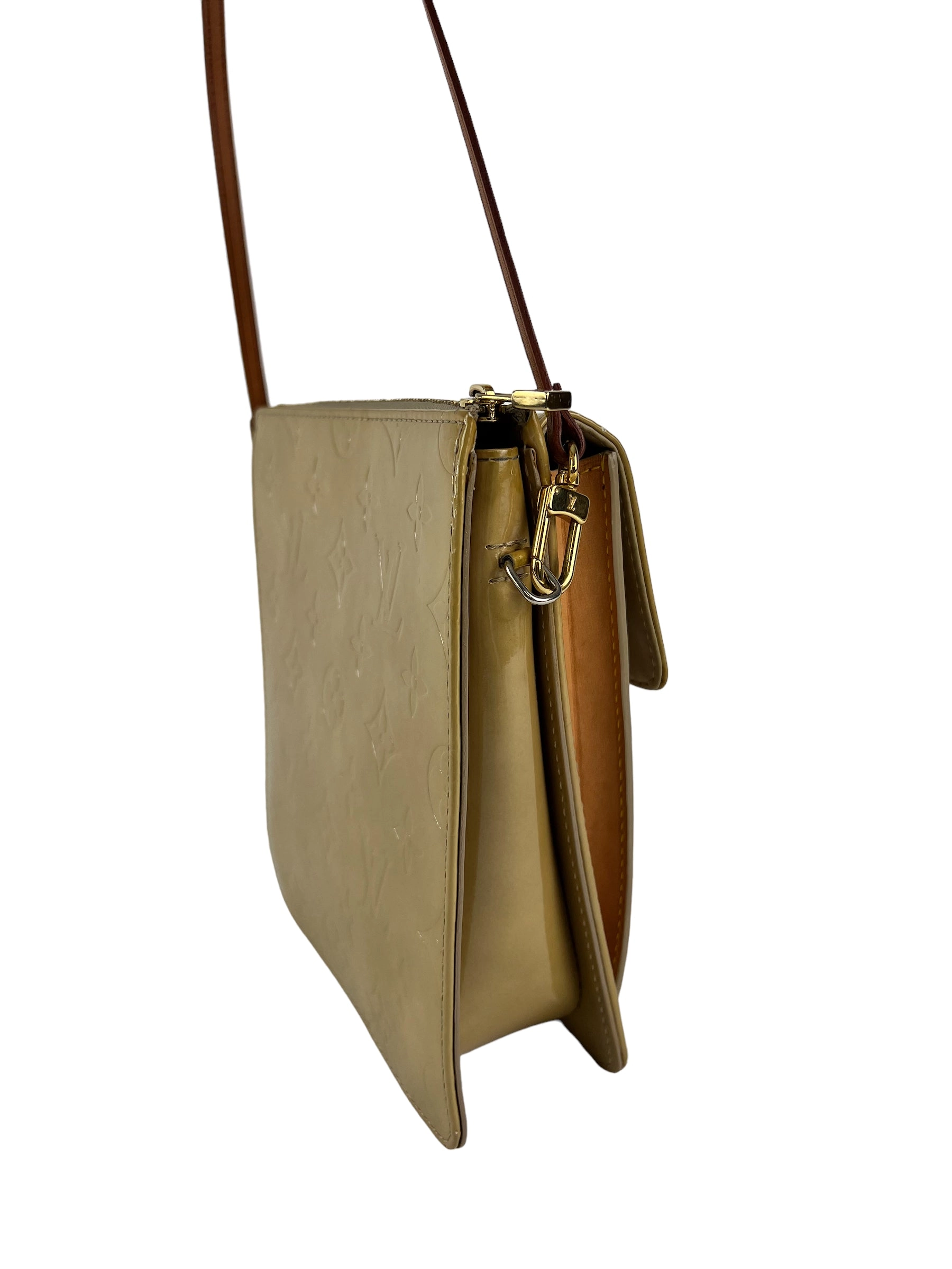 Louis Vuitton Cream / Champagne Vernis Leather Mott Shoulder Bag