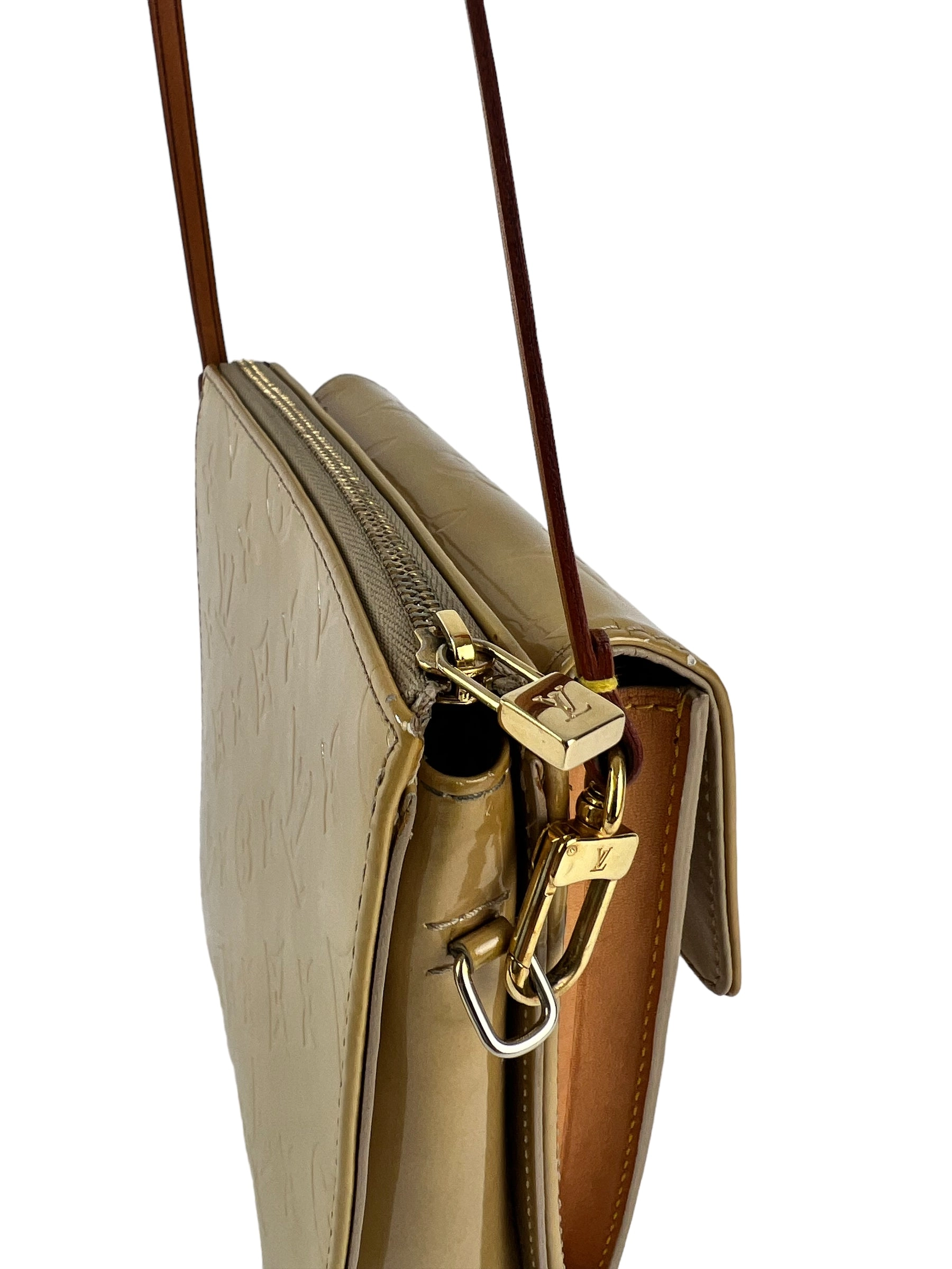 Louis Vuitton Cream / Champagne Vernis Leather Mott Shoulder Bag