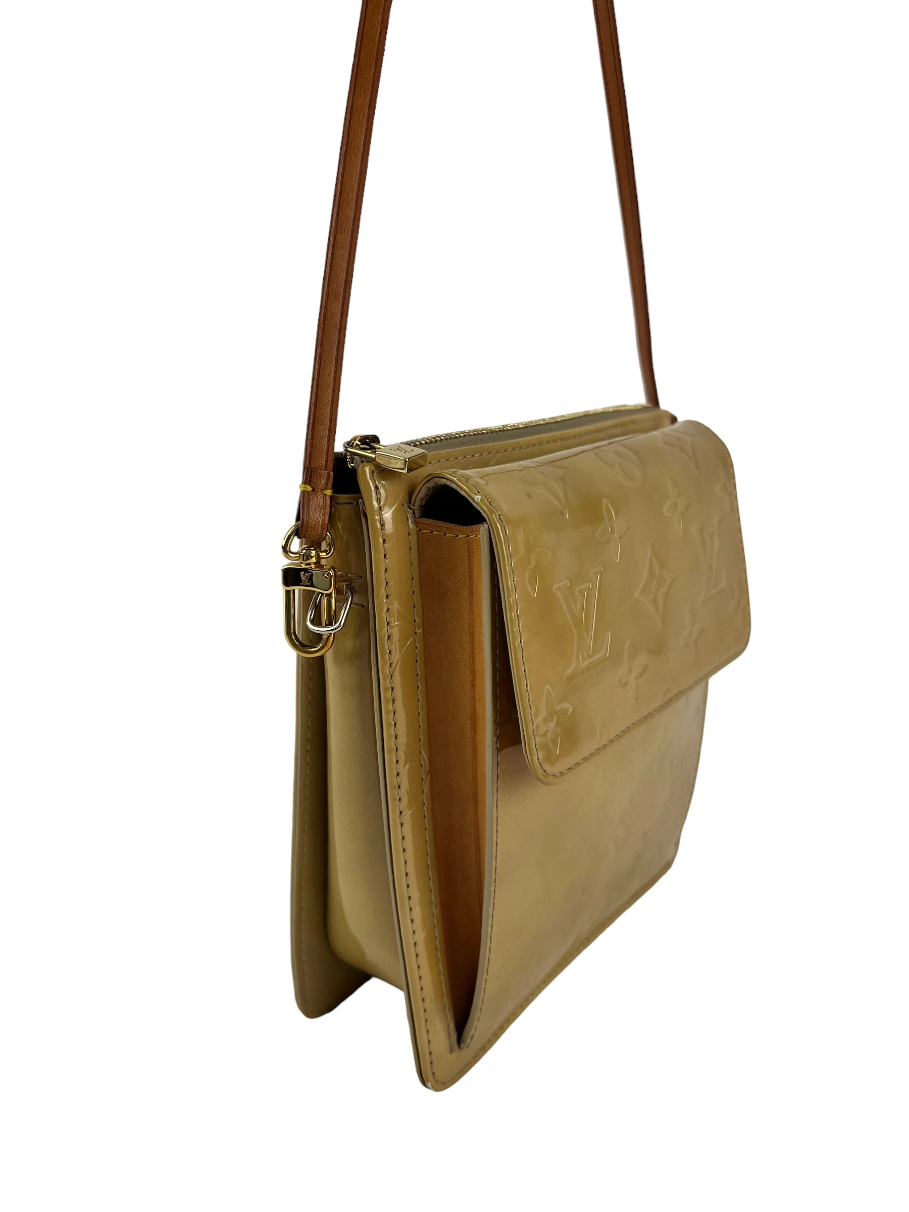 Louis Vuitton Cream / Champagne Vernis Leather Mott Shoulder Bag