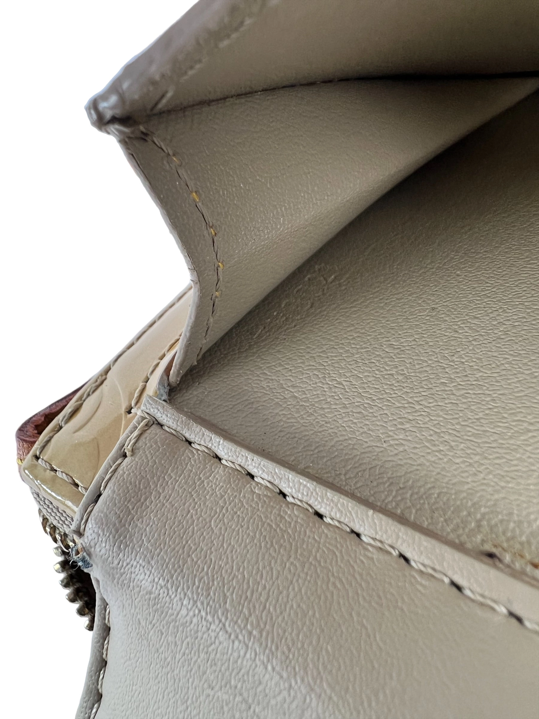 Louis Vuitton Cream / Champagne Vernis Leather Mott Shoulder Bag