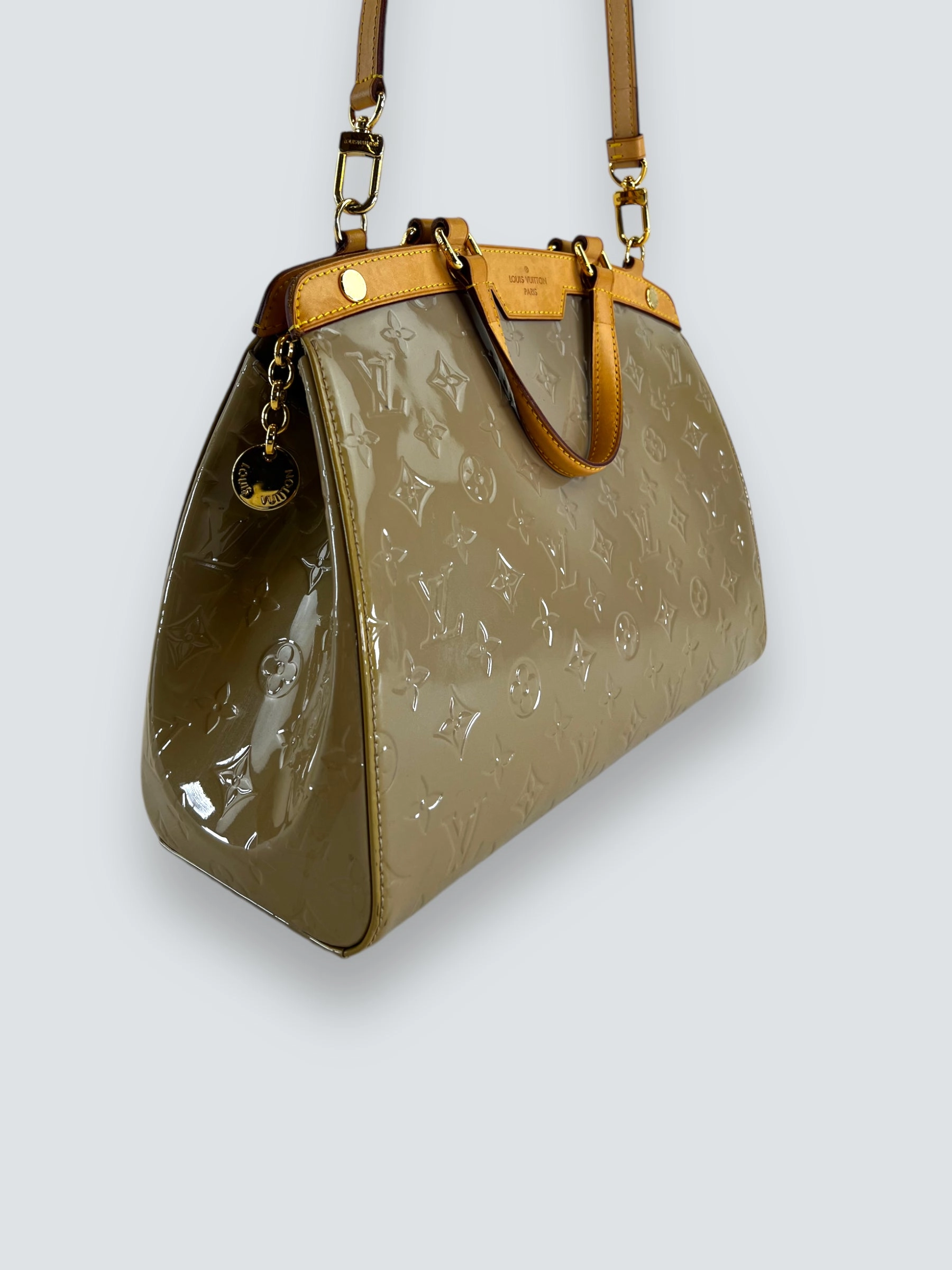 Louis Vuitton Taupe Vernis Leather Brea Tote