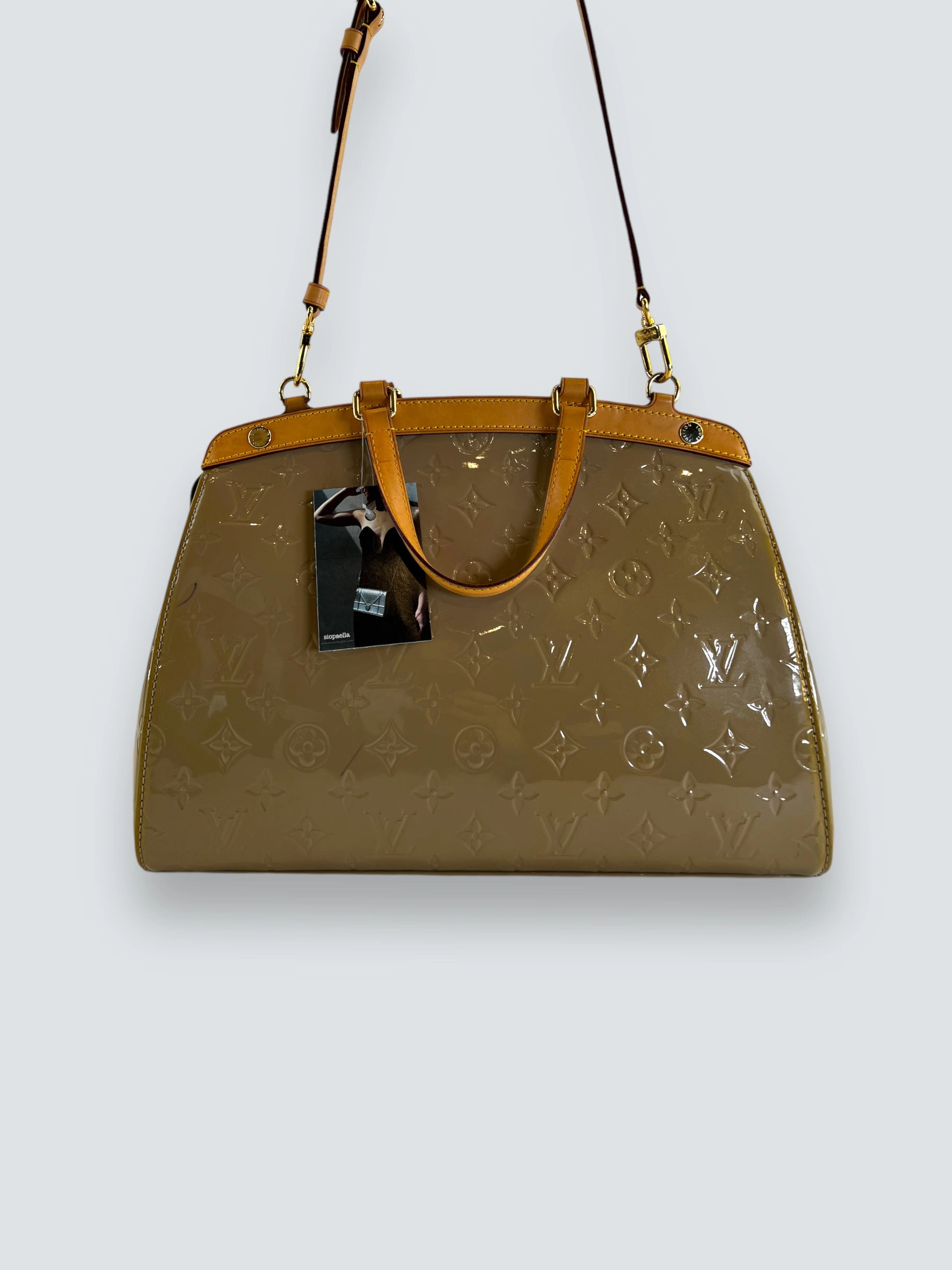 Louis Vuitton Taupe Vernis Leather Brea Tote