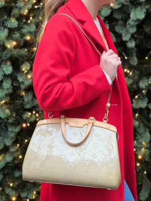 Louis Vuitton Taupe Vernis Leather Brea Tote