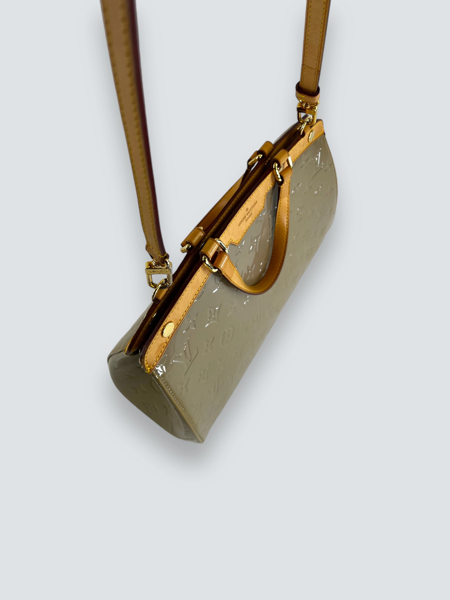 Louis Vuitton Taupe Vernis Leather Brea Tote