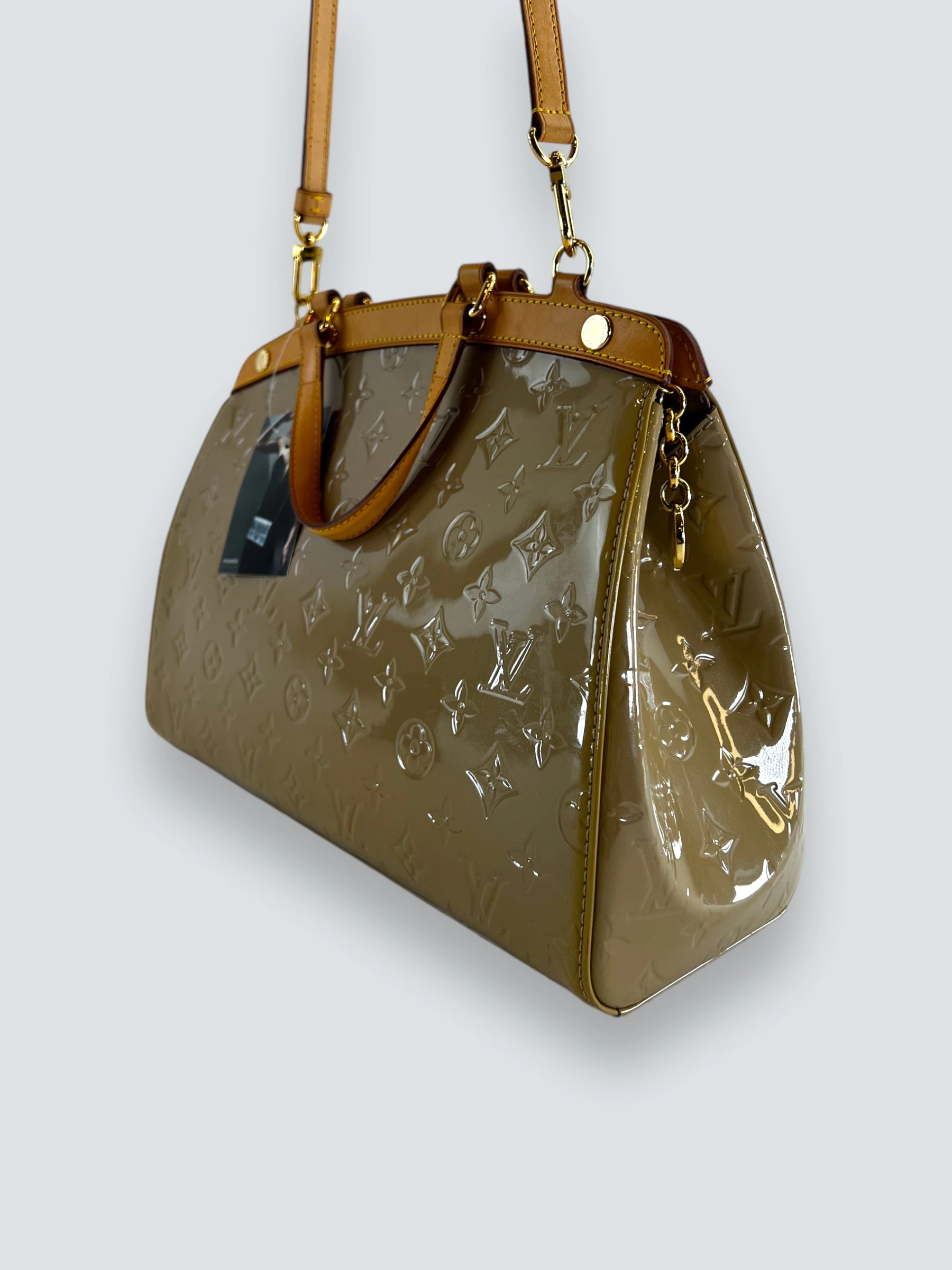 Louis Vuitton Taupe Vernis Leather Brea Tote