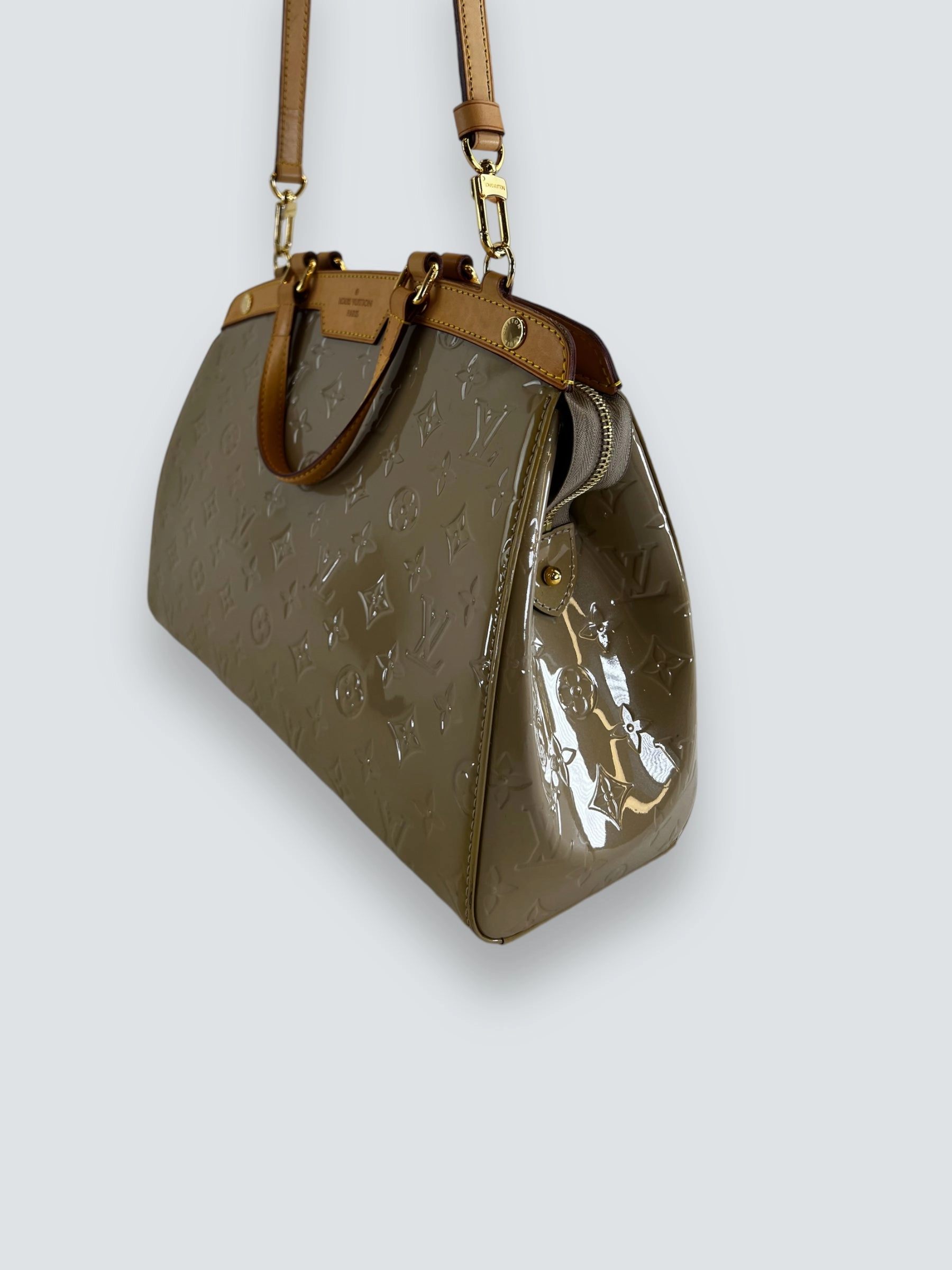 Louis Vuitton Taupe Vernis Leather Brea Tote