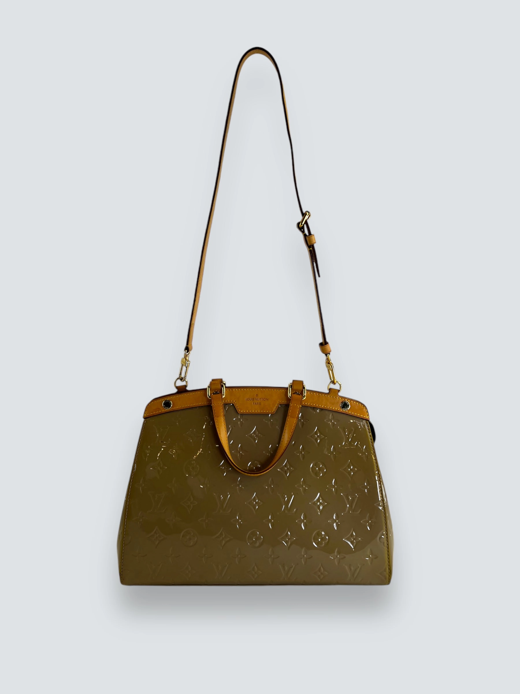 Louis Vuitton Taupe Vernis Leather Brea Tote