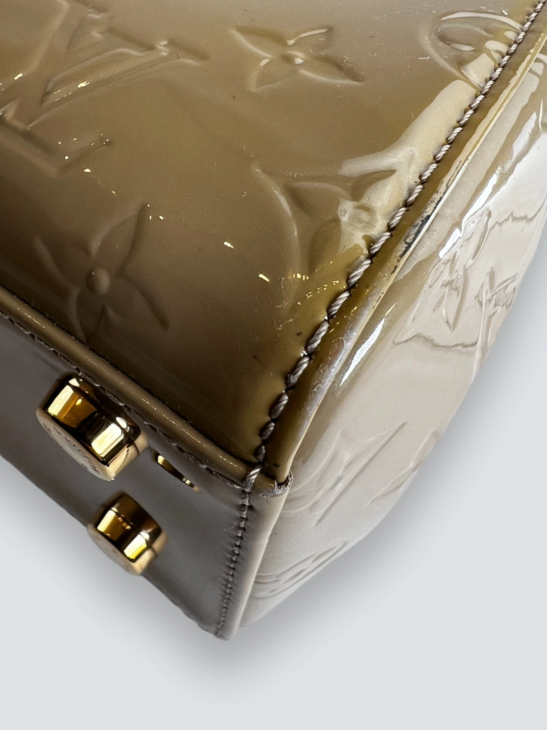 Louis Vuitton Taupe Vernis Leather Brea Tote