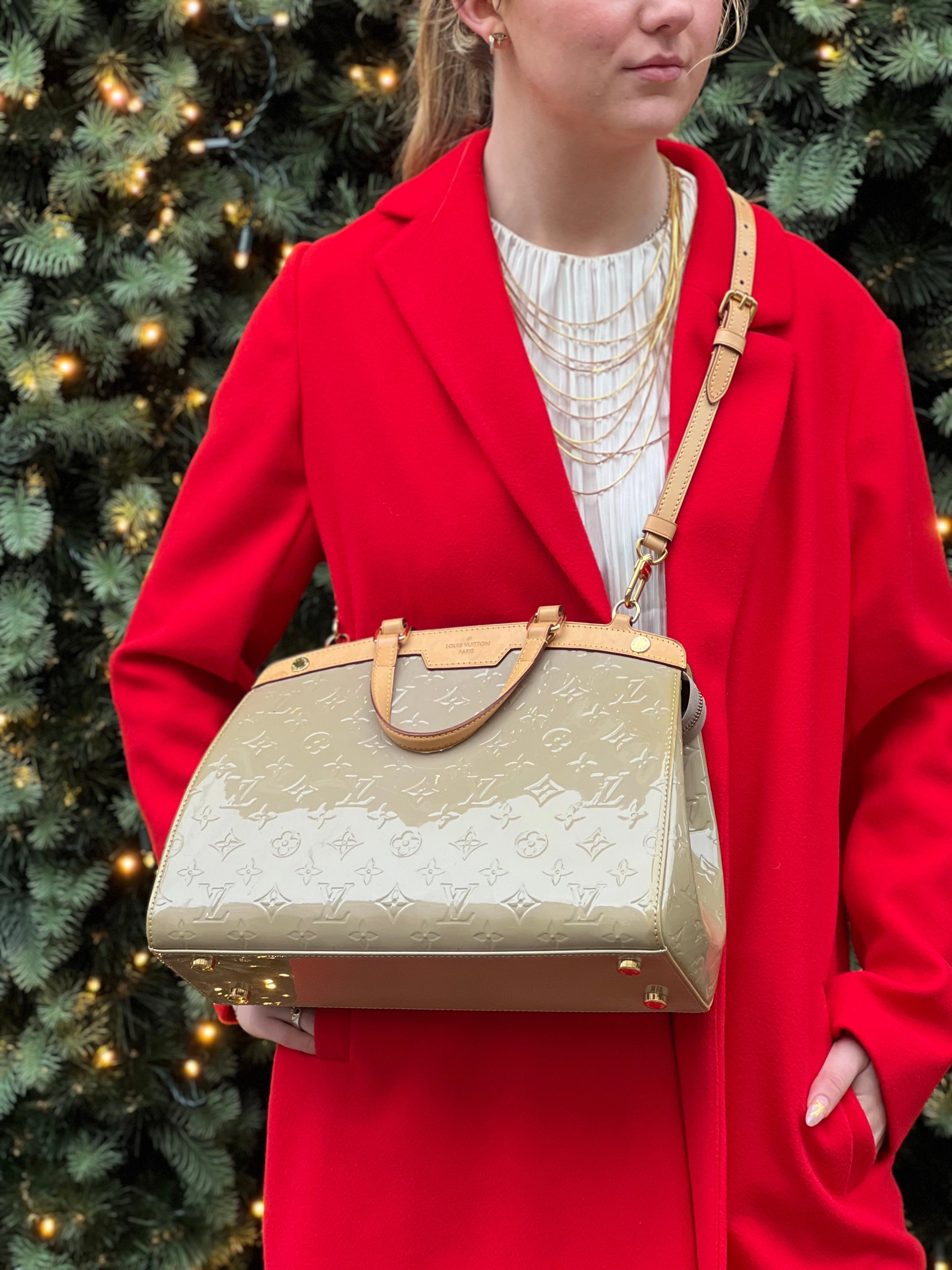 Louis Vuitton Taupe Vernis Leather Brea Tote