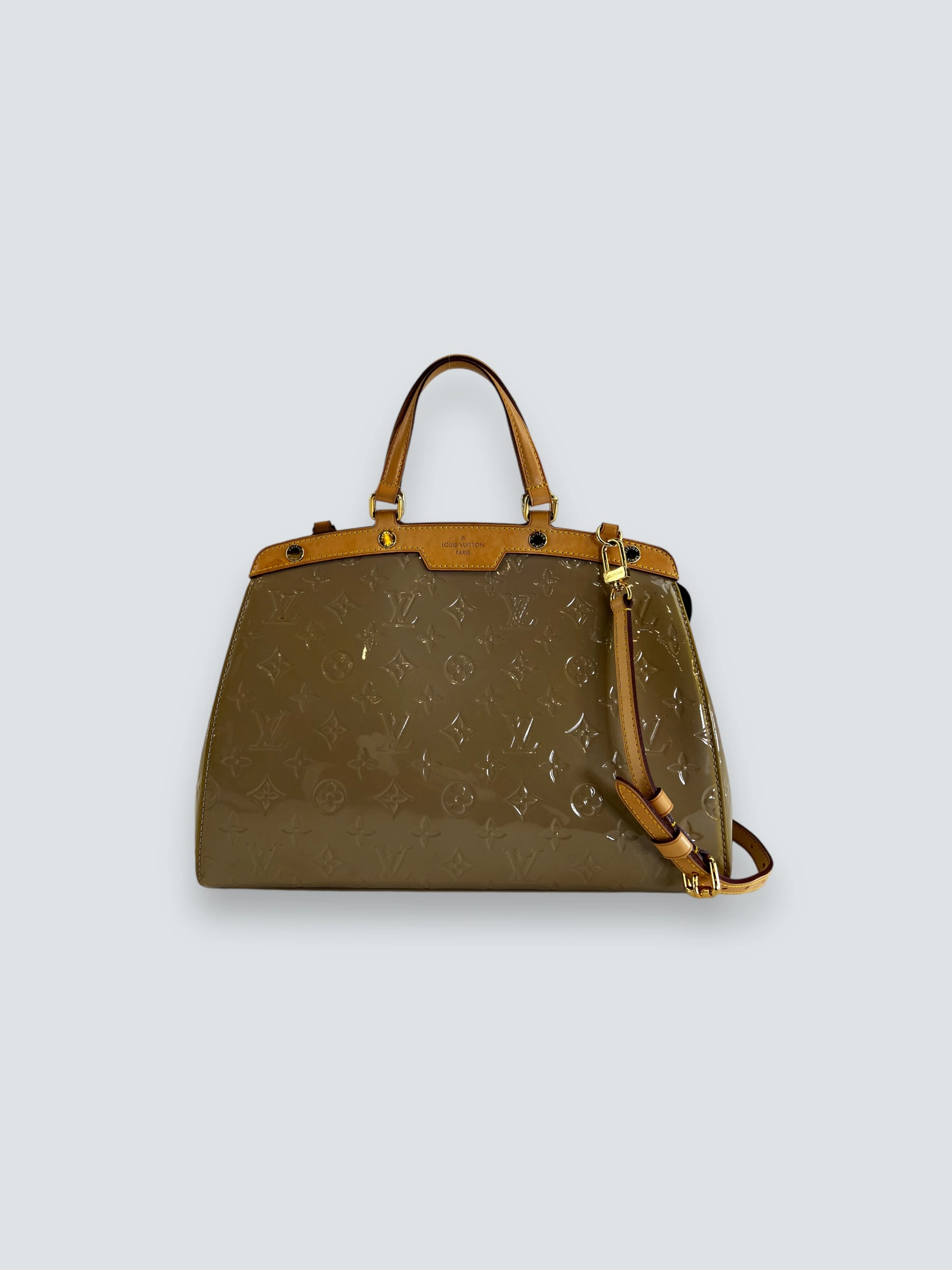 Louis Vuitton Taupe Vernis Leather Brea Tote