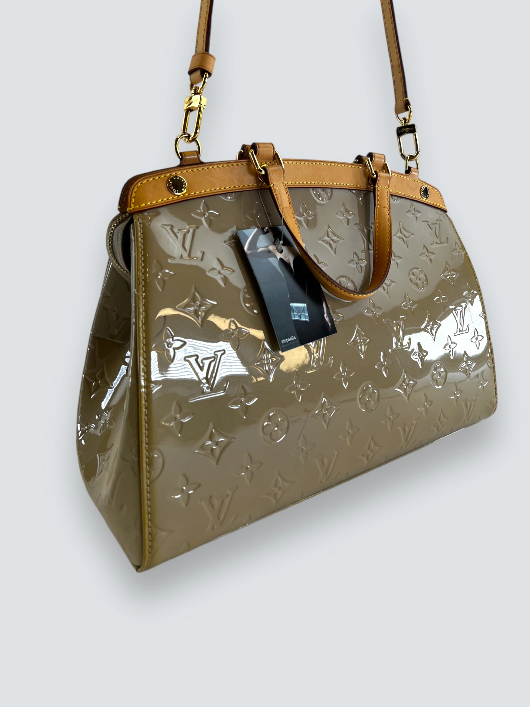 Louis Vuitton Taupe Vernis Leather Brea Tote