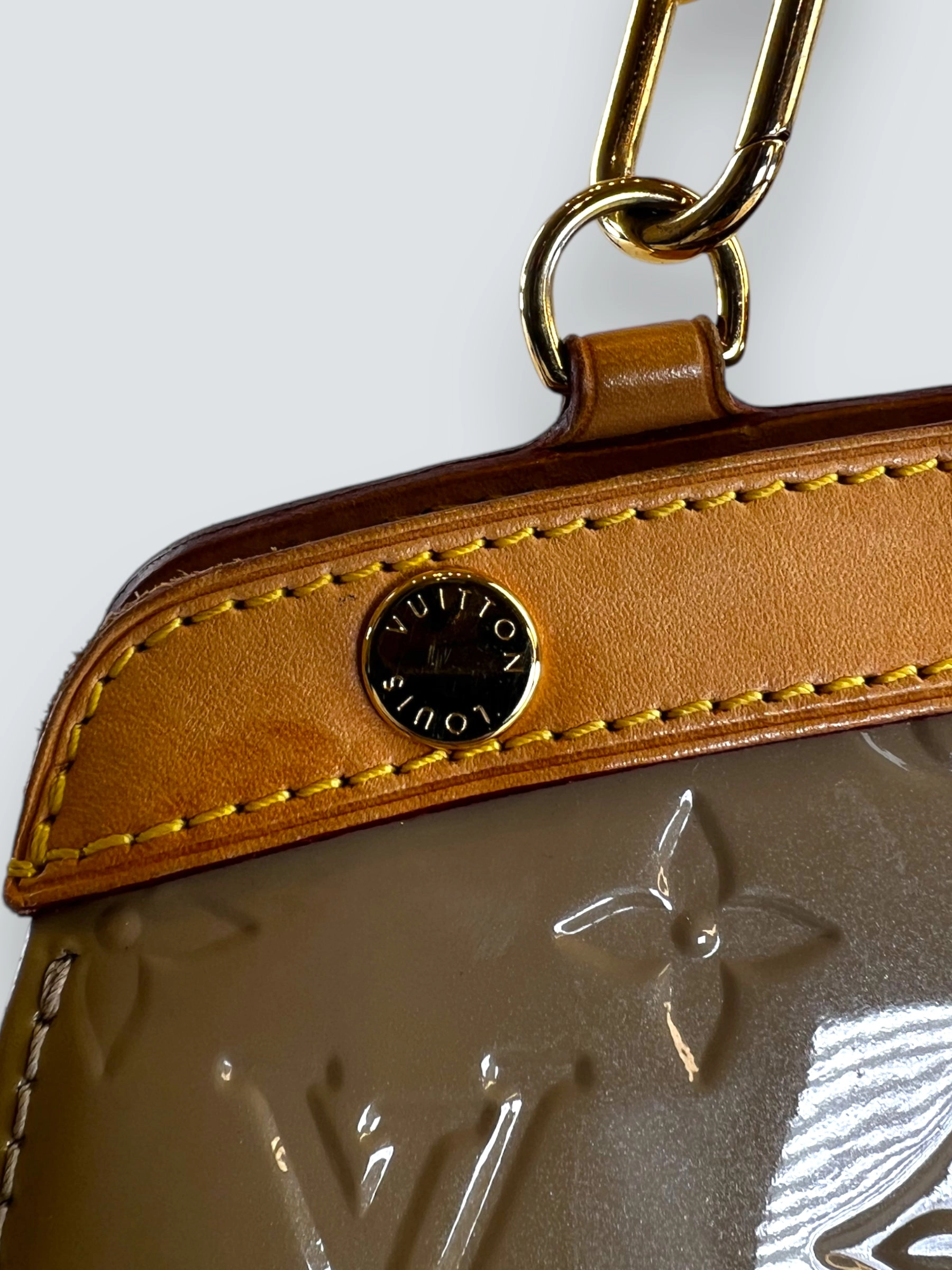 Louis Vuitton Taupe Vernis Leather Brea Tote