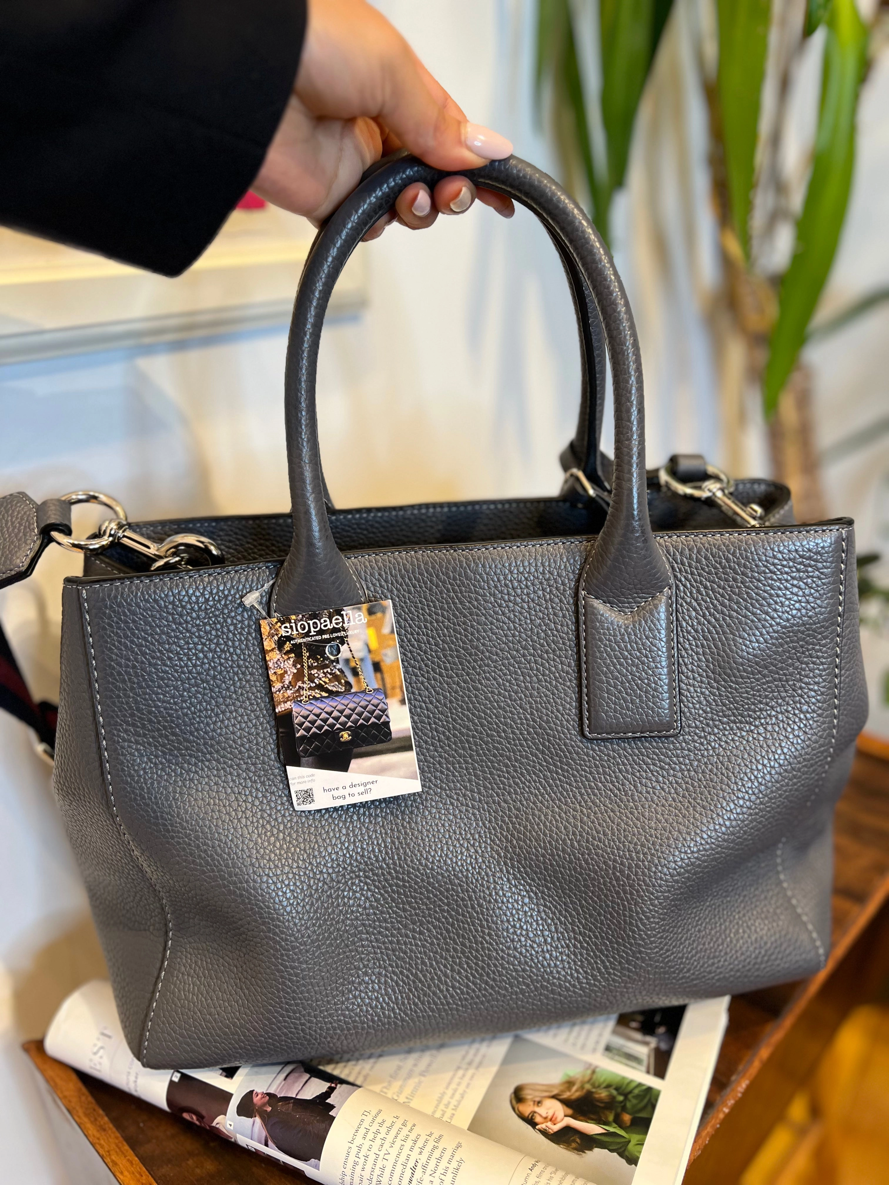 Marc Jacobs Blue/Grey Leather Gotham East West Tote