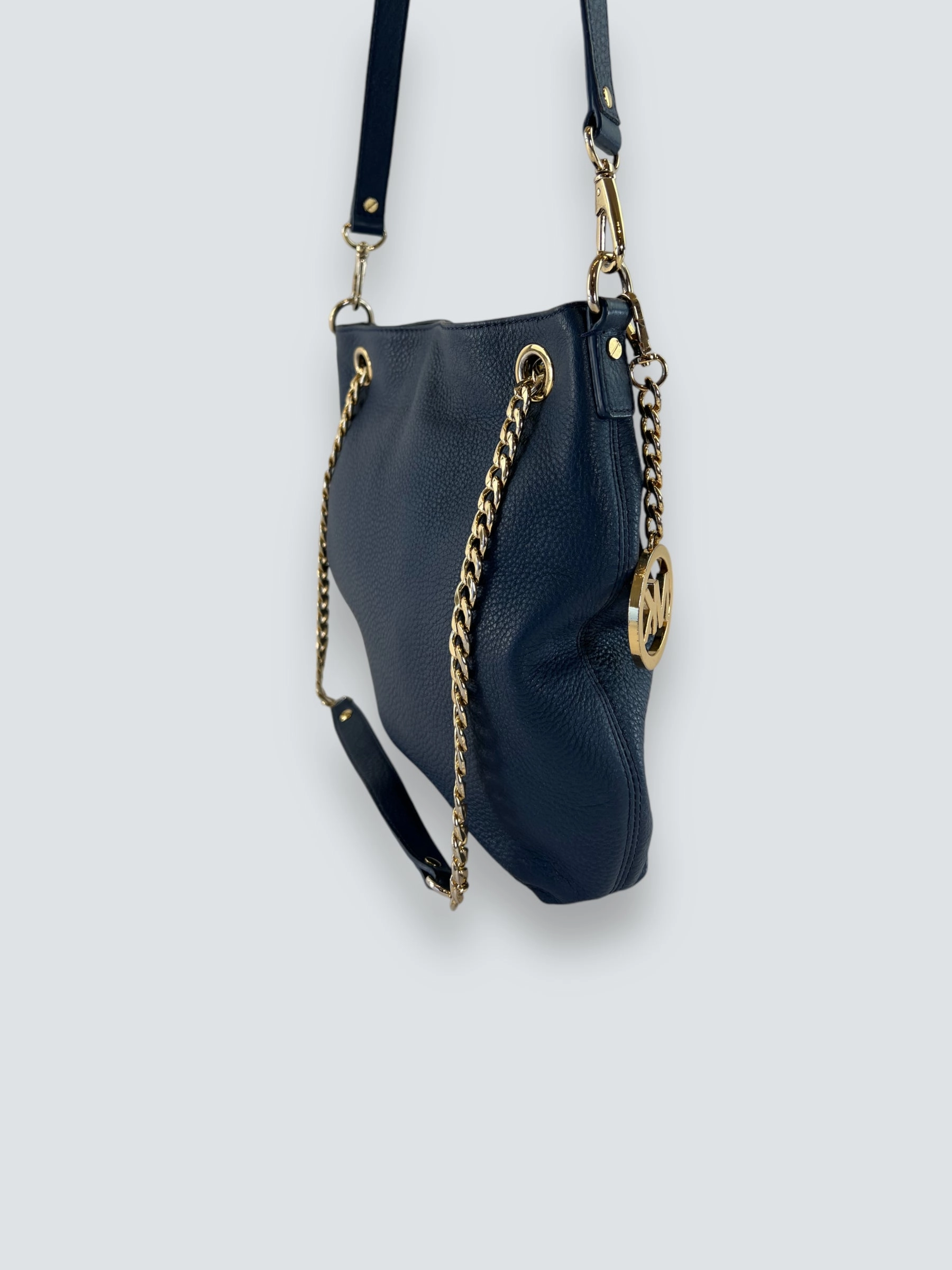 Michael Kors Navy Leather Shoulder Bag
