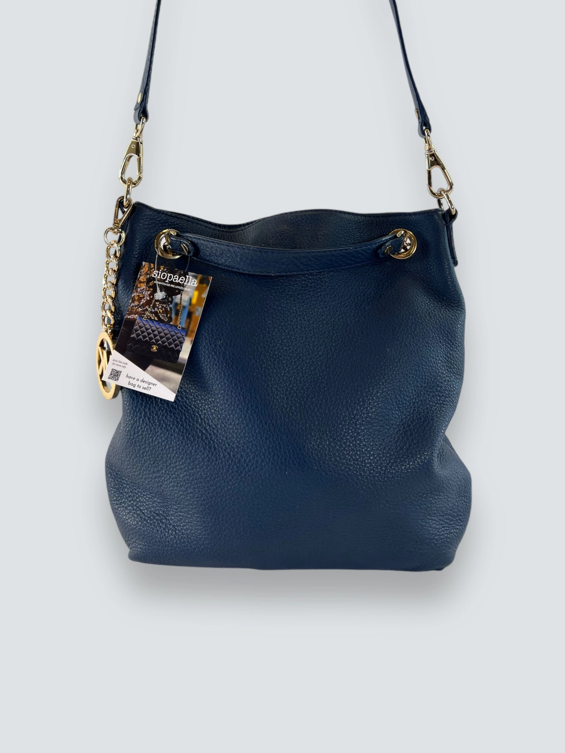 Michael Kors Navy Leather Shoulder Bag