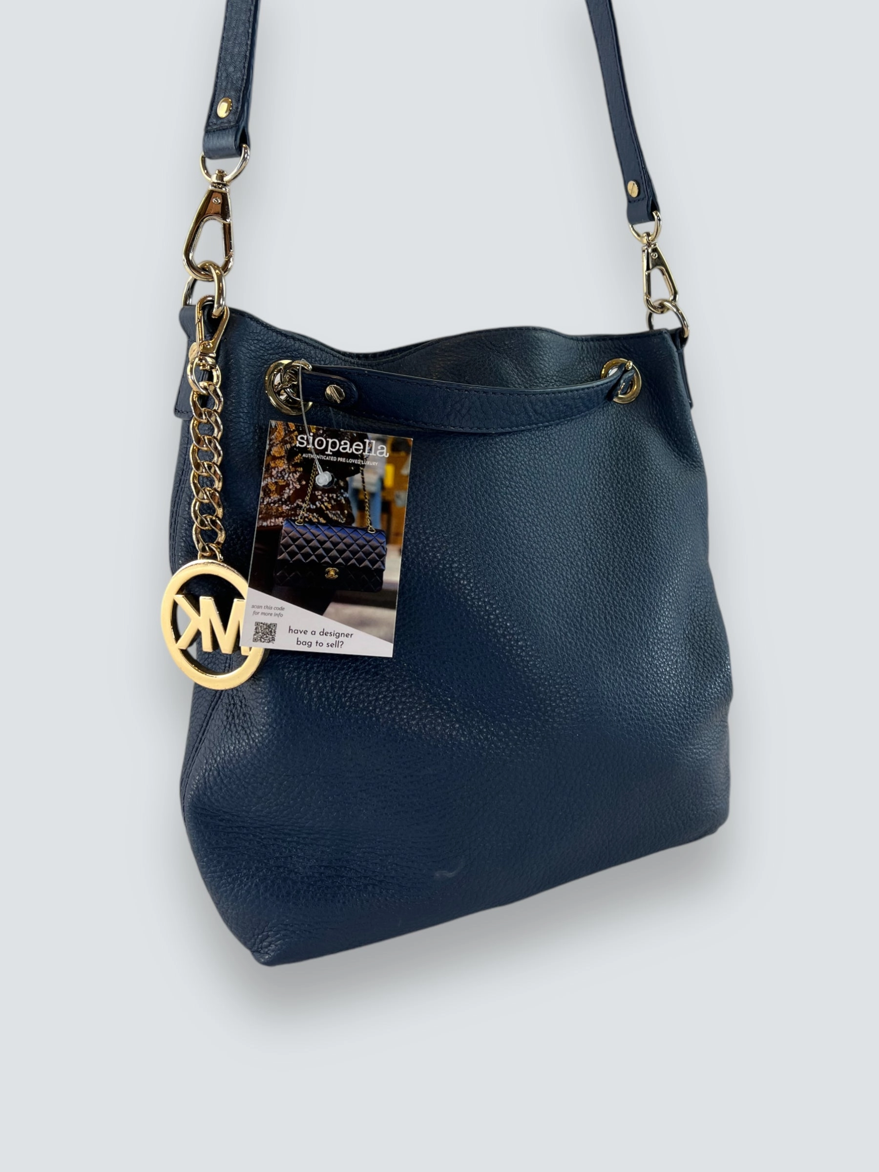 Michael Kors Navy Leather Shoulder Bag